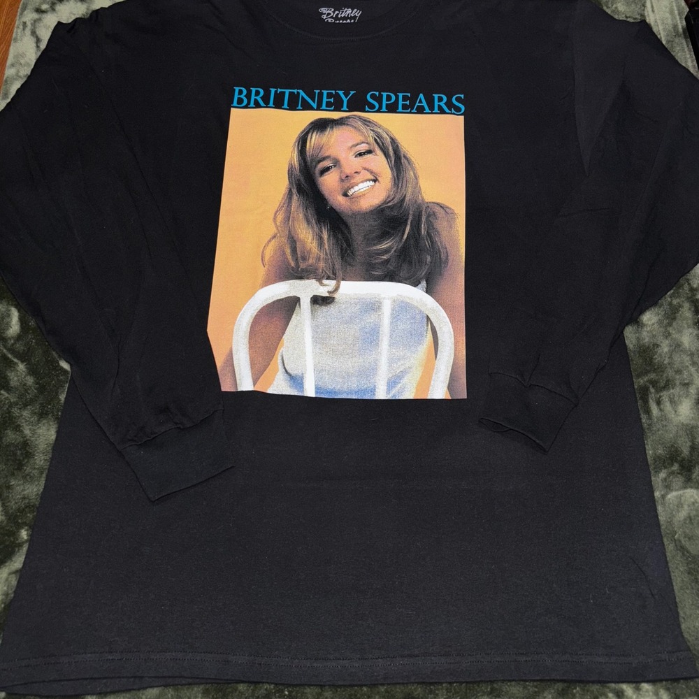 Britney Spears Long Sleeve Graphic Tee 1XL Black 2021 Licensed Vintage Style Pop